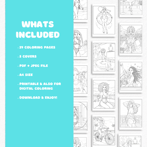 Hot Girl Summer coloring book | Printable digital book
