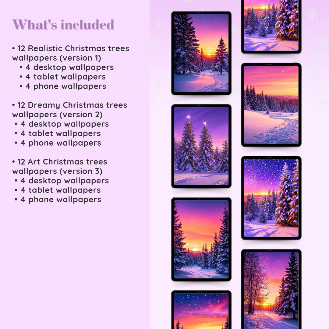Christmas trees wallpapers bundle