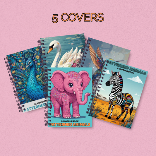 Patterned animals coloring book | Printable digital book